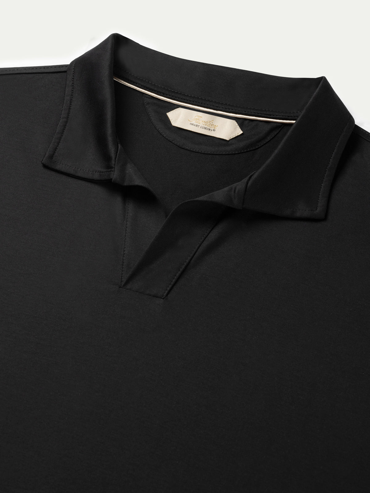 Black Buttonless Polo Shirt