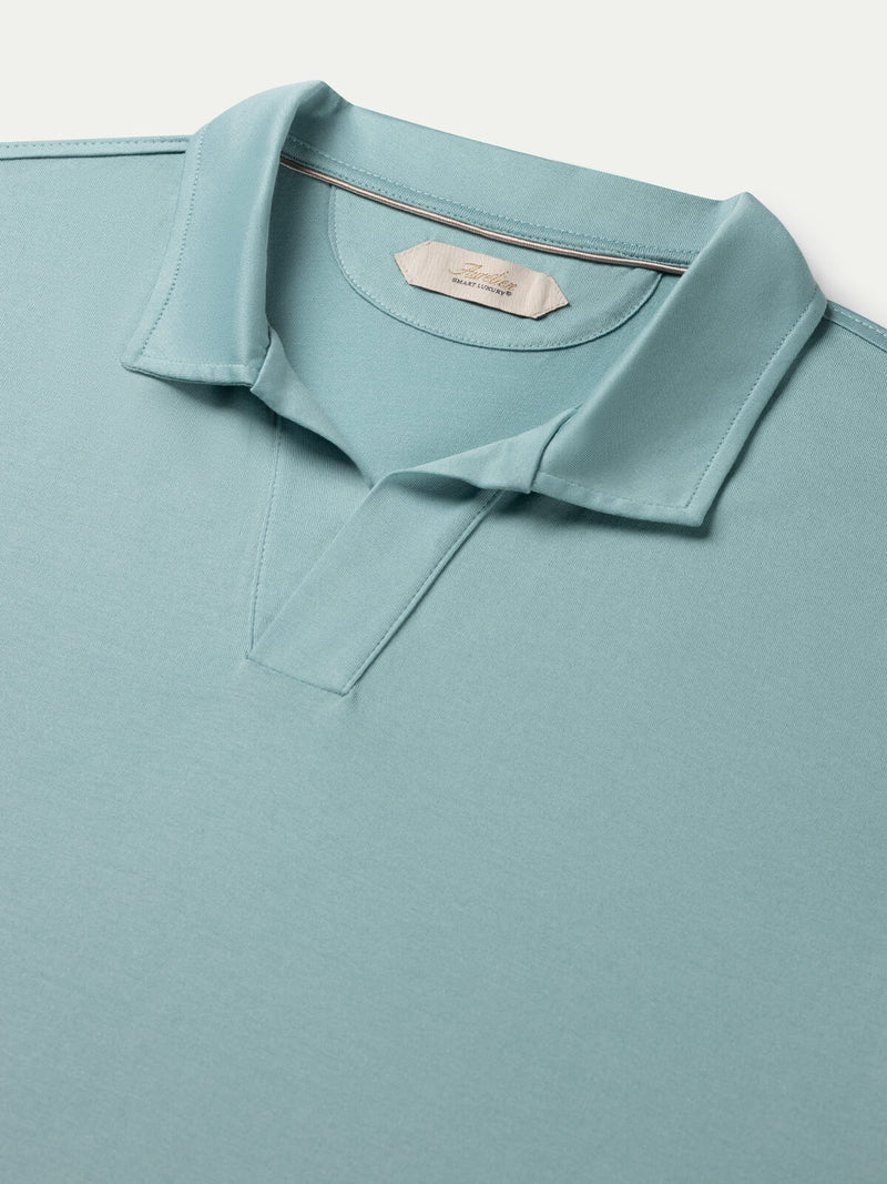 Blue Green Buttonless Polo Shirt