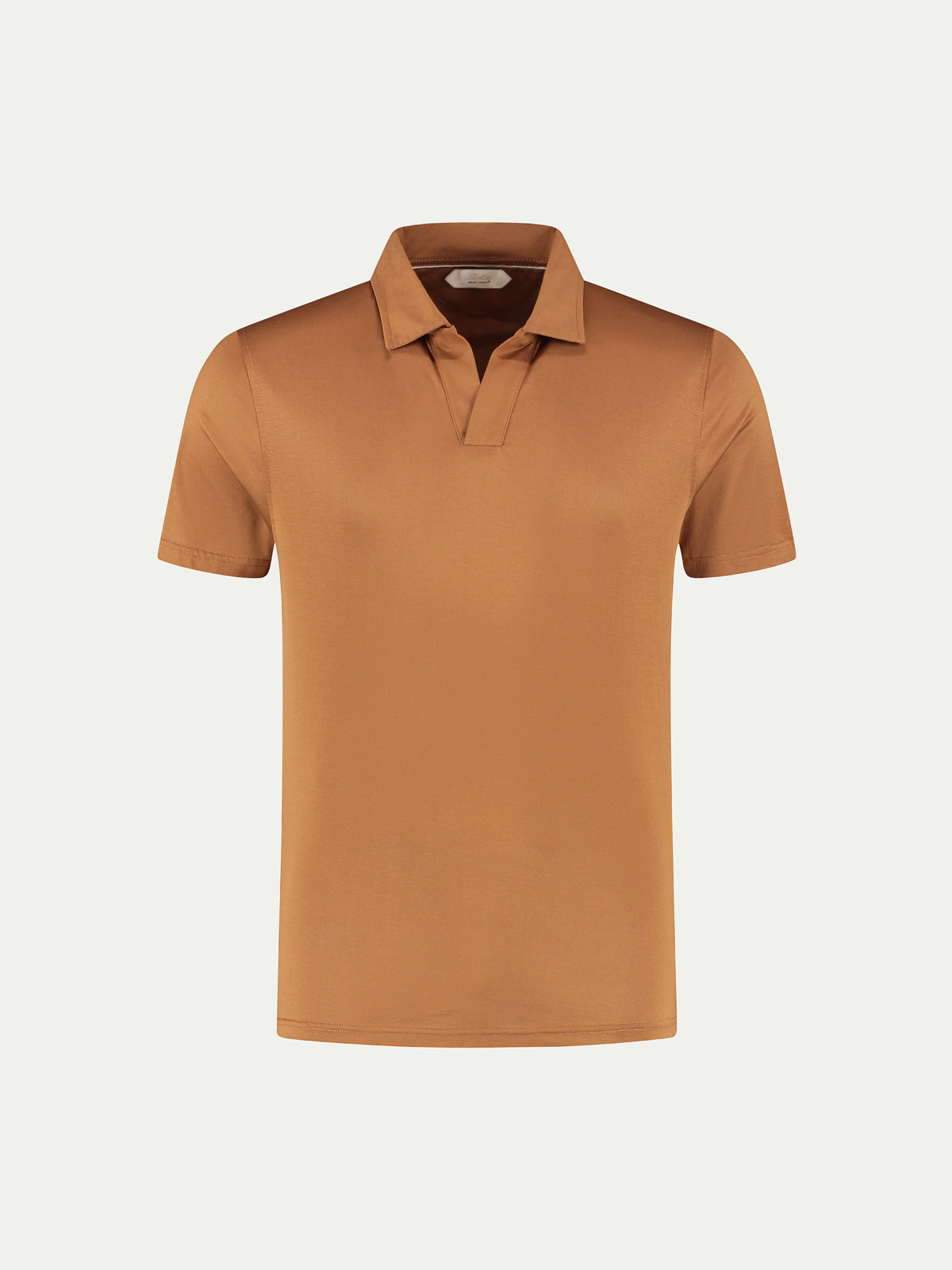 Caramel Buttonless Polo Shirt