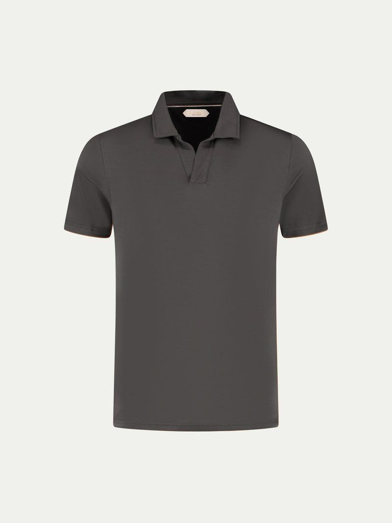 Dark Brown Buttonless Polo Shirt