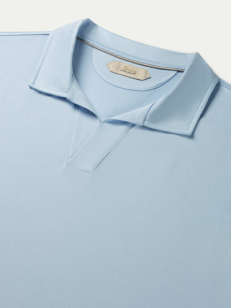 Light Blue Buttonless Polo Shirt