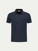 Navy Buttonless Polo Shirt