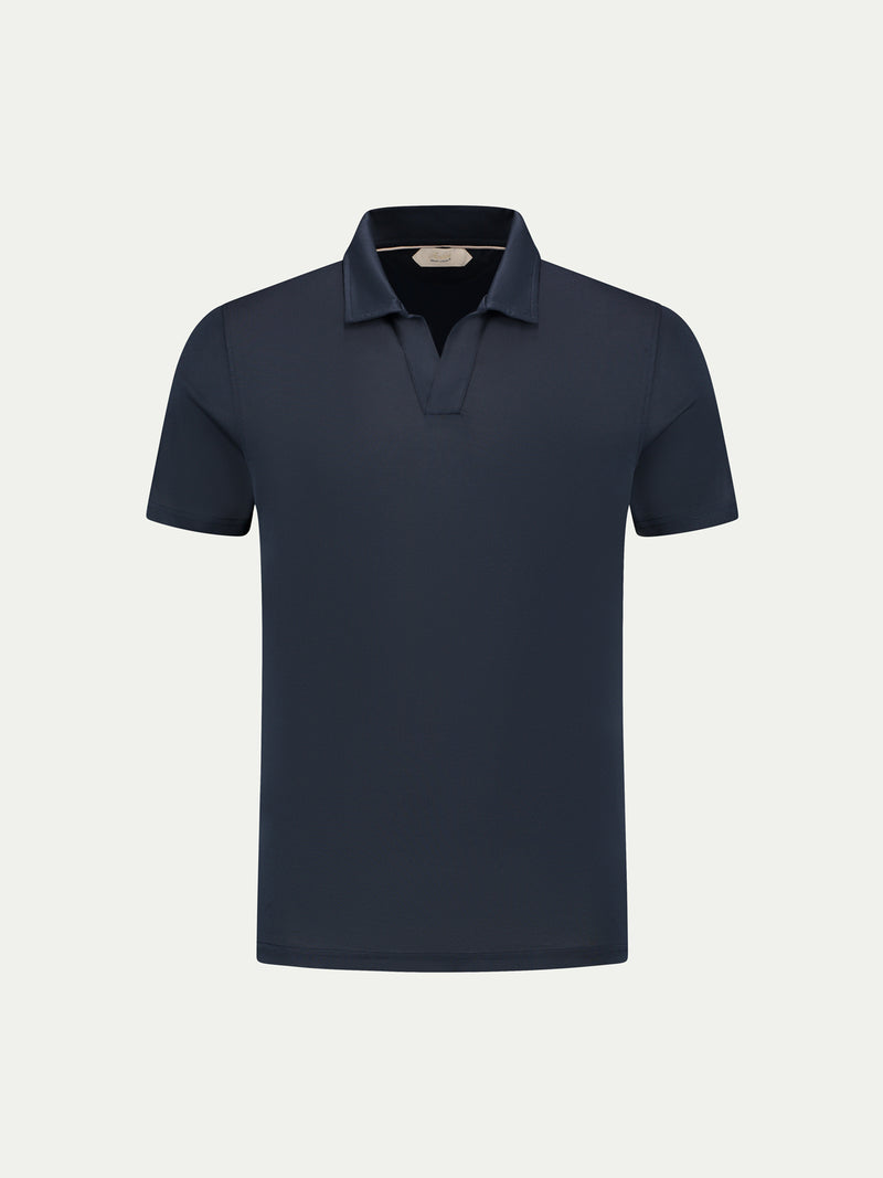 Navy Buttonless Polo Shirt