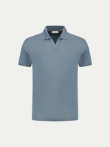 Steel Blue Buttonless Polo Shirt