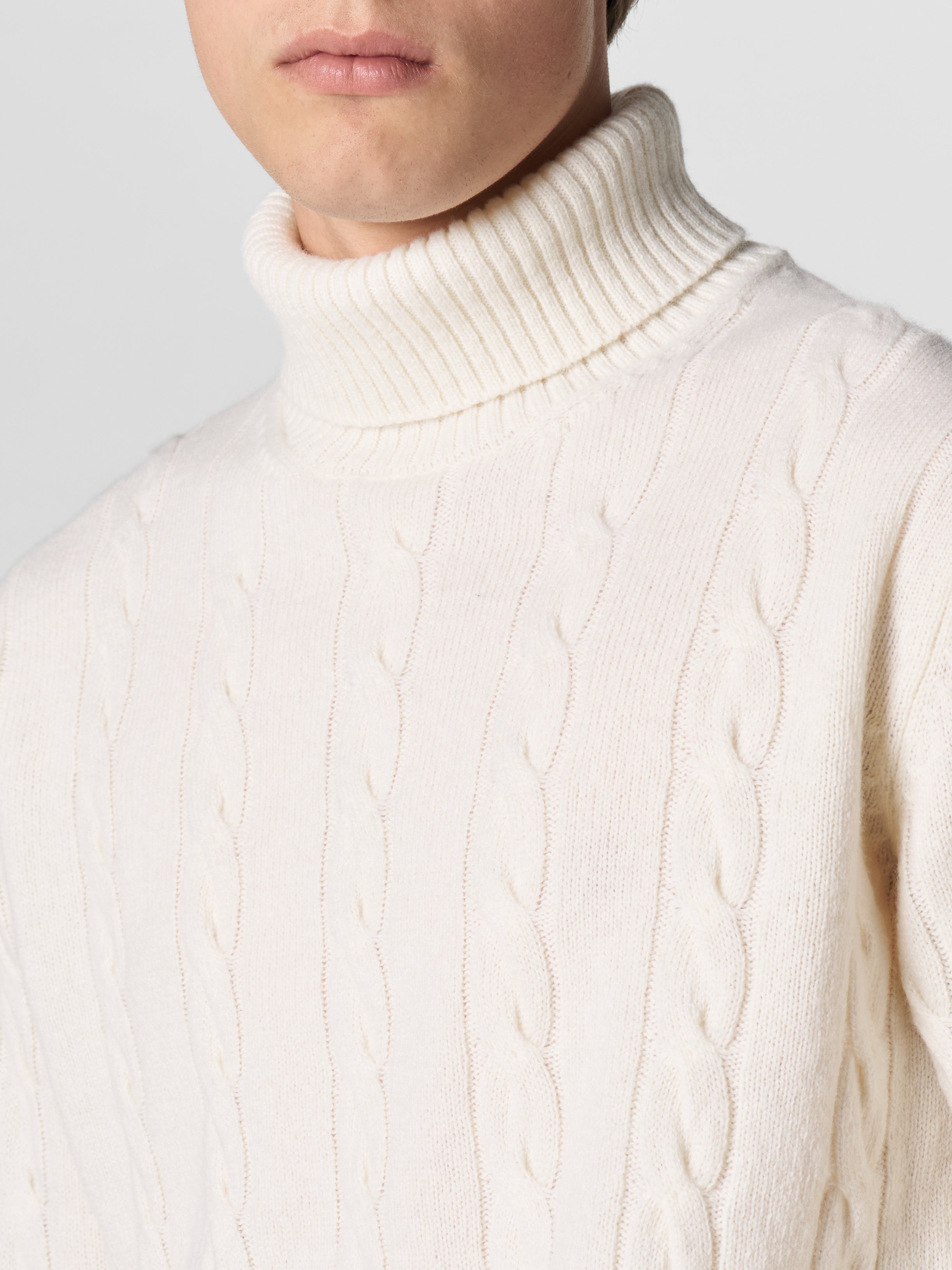 Dolcevita Cable Knit Sweater Ivory
