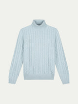 Dolcevita Cable Knit Sweater Baby Blue