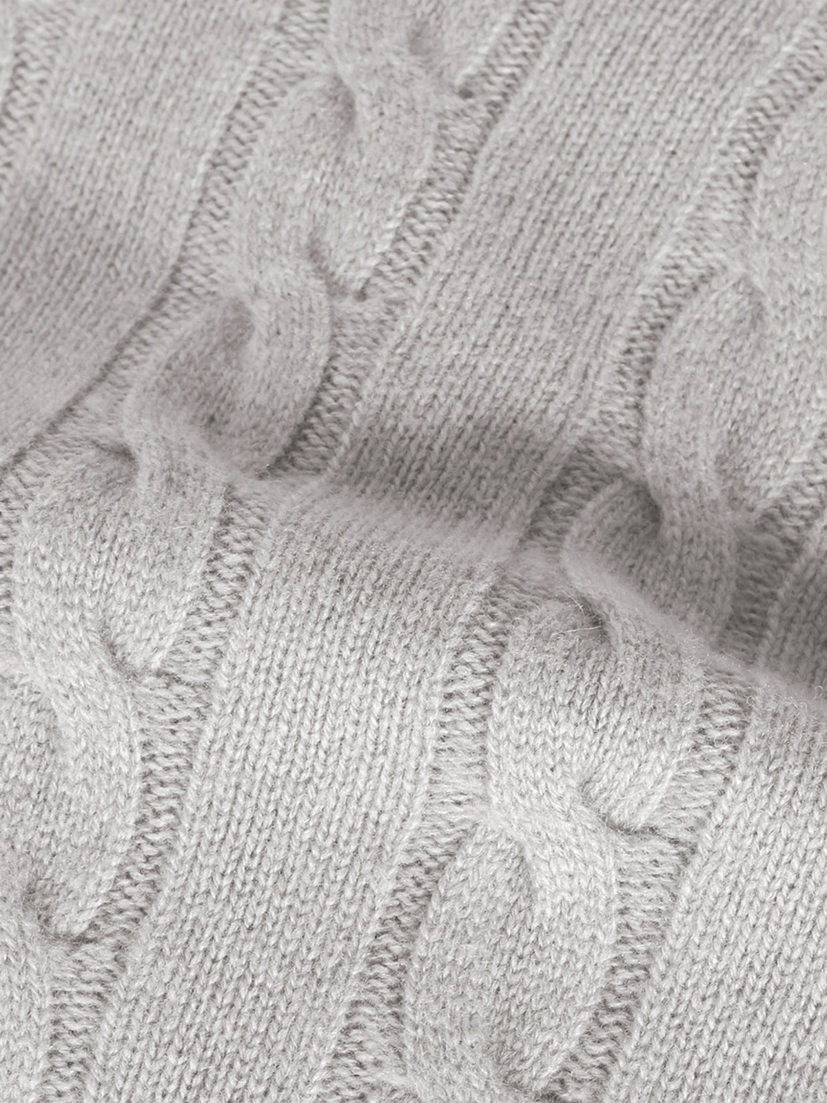 Dolcevita Cable Knit Sweater Light Grey