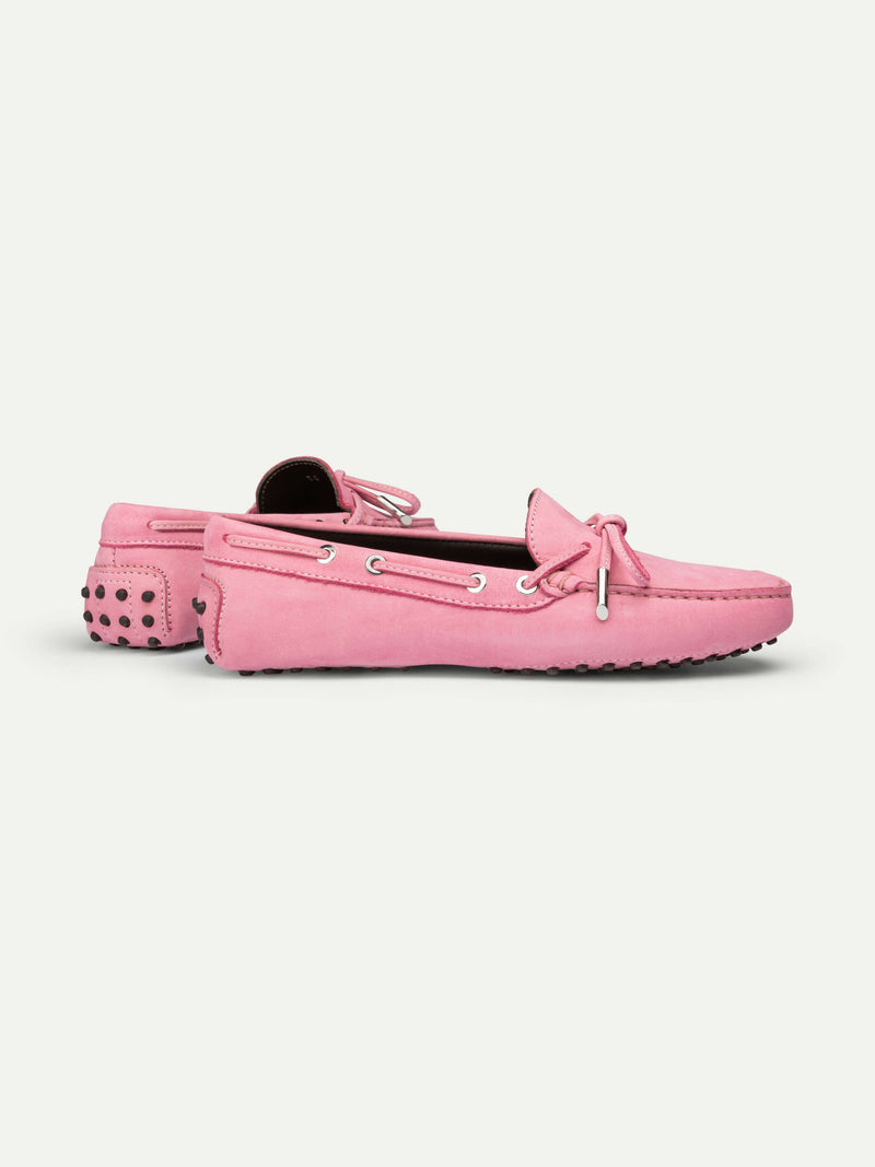 Bright Pink Nubuck Driving Shoes