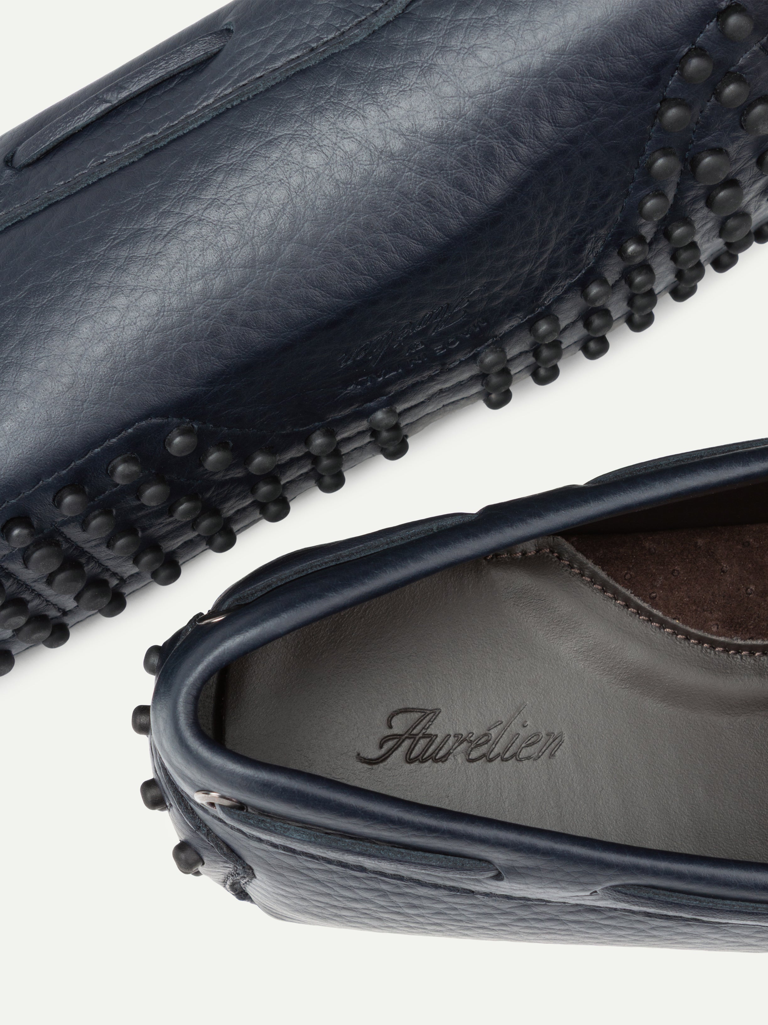 Navy Leather Driving Shoes