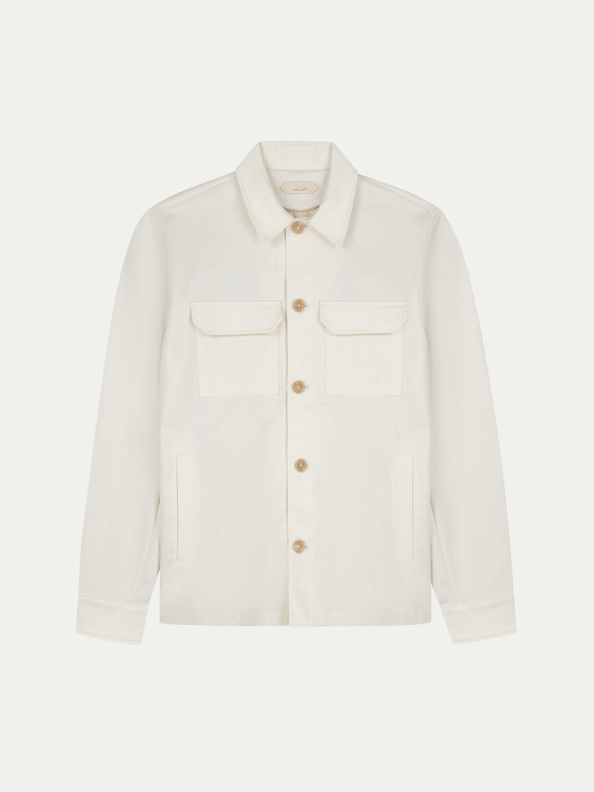 Ivory Cotton Wool Button Jacket
