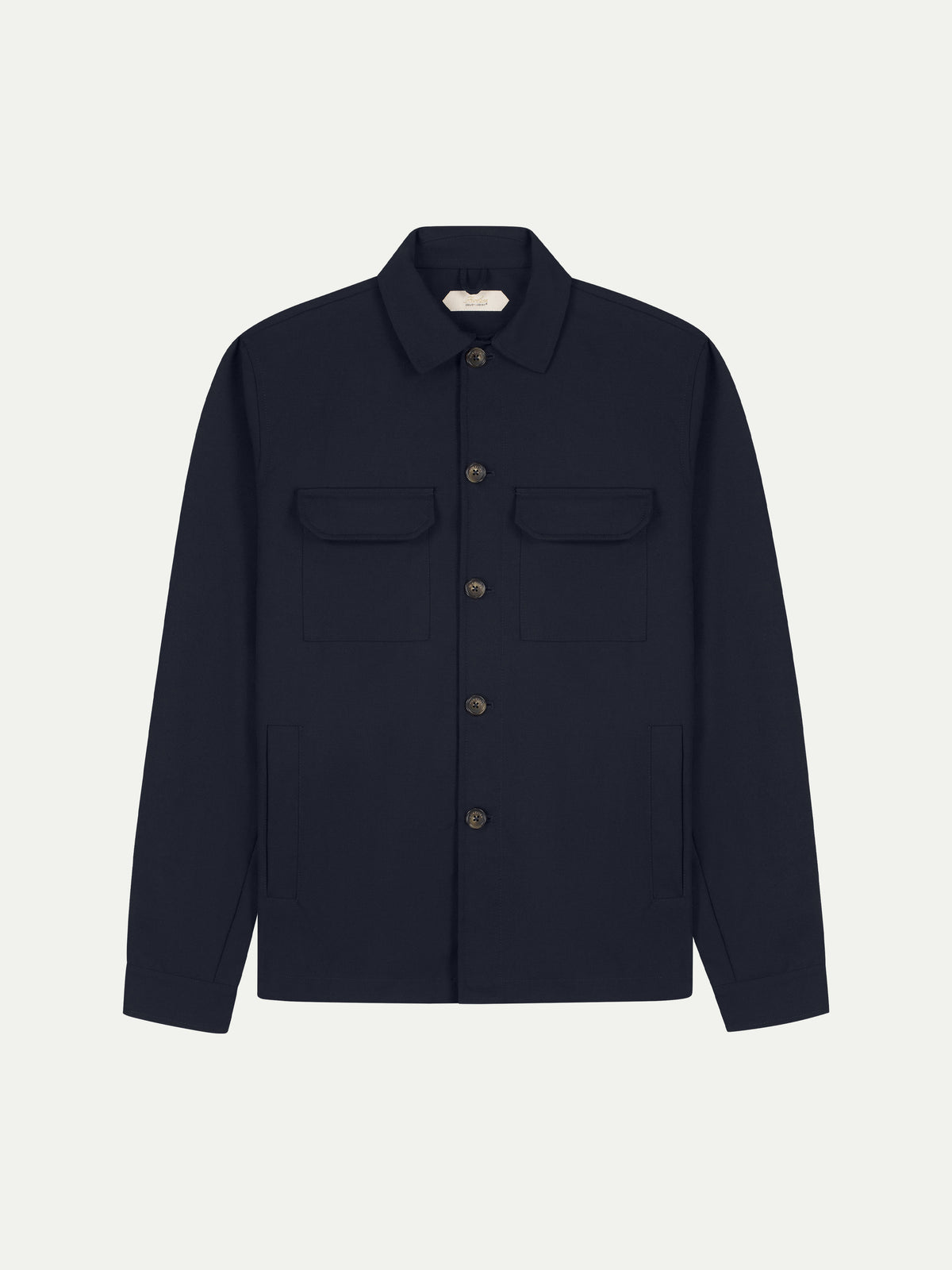 Navy Cotton Wool Button Jacket