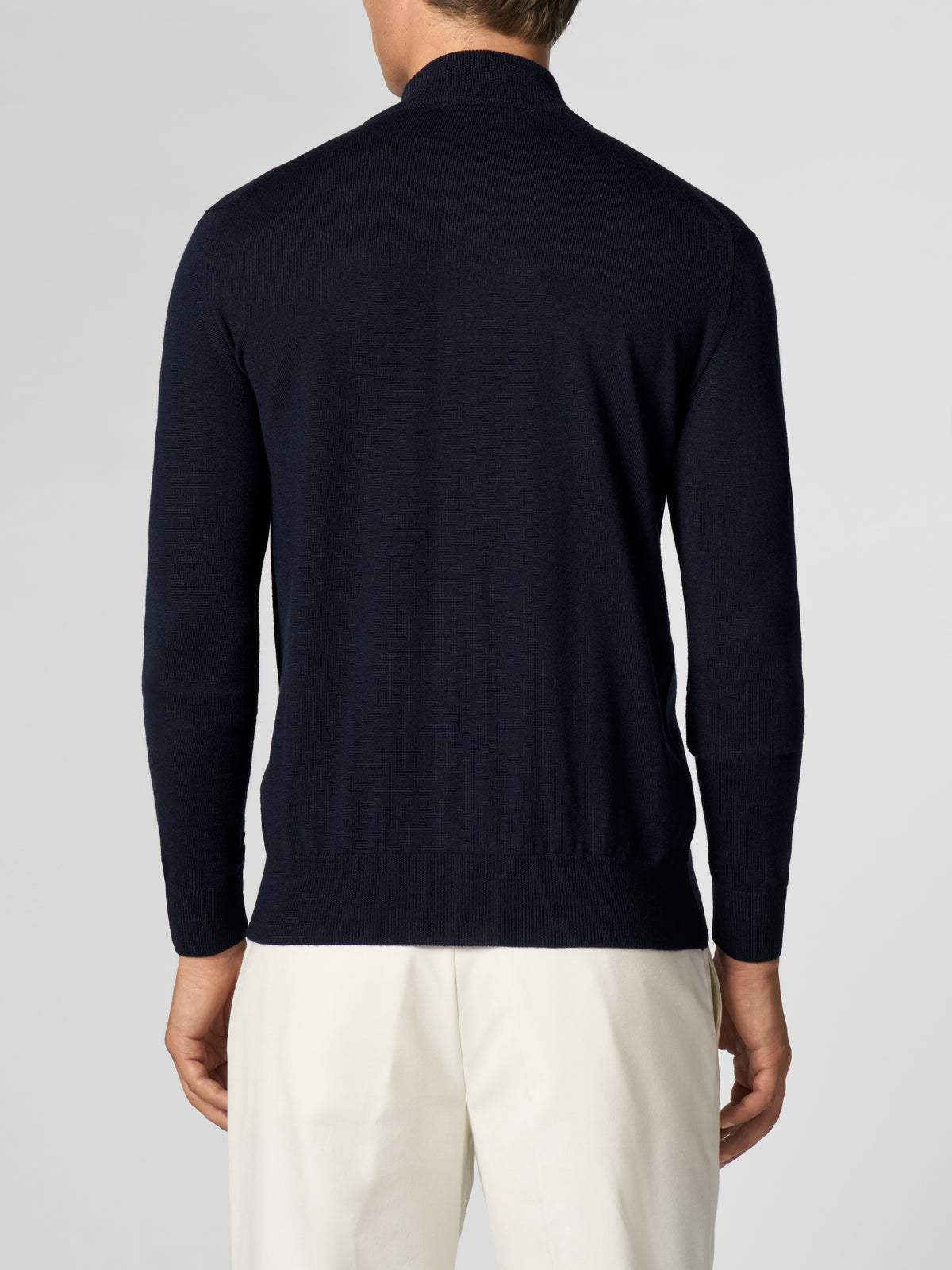Extrafine Merino Zipper Vest Navy