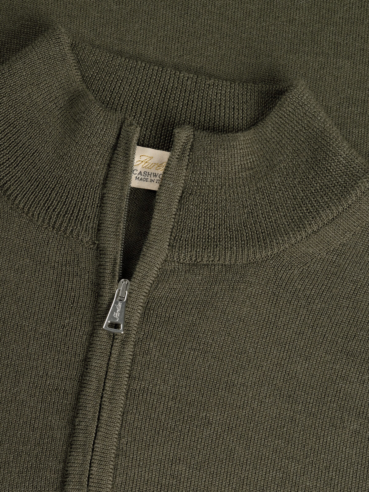 Extrafine Merino Zipper Sweater Olive