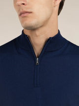 Extrafine Merino Zipper Sweater Steel Blue