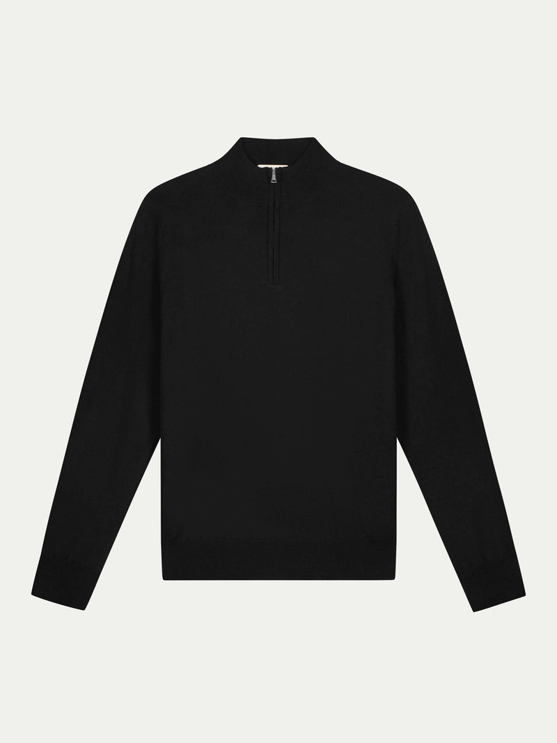 Extrafine Merino Zipper Sweater Black