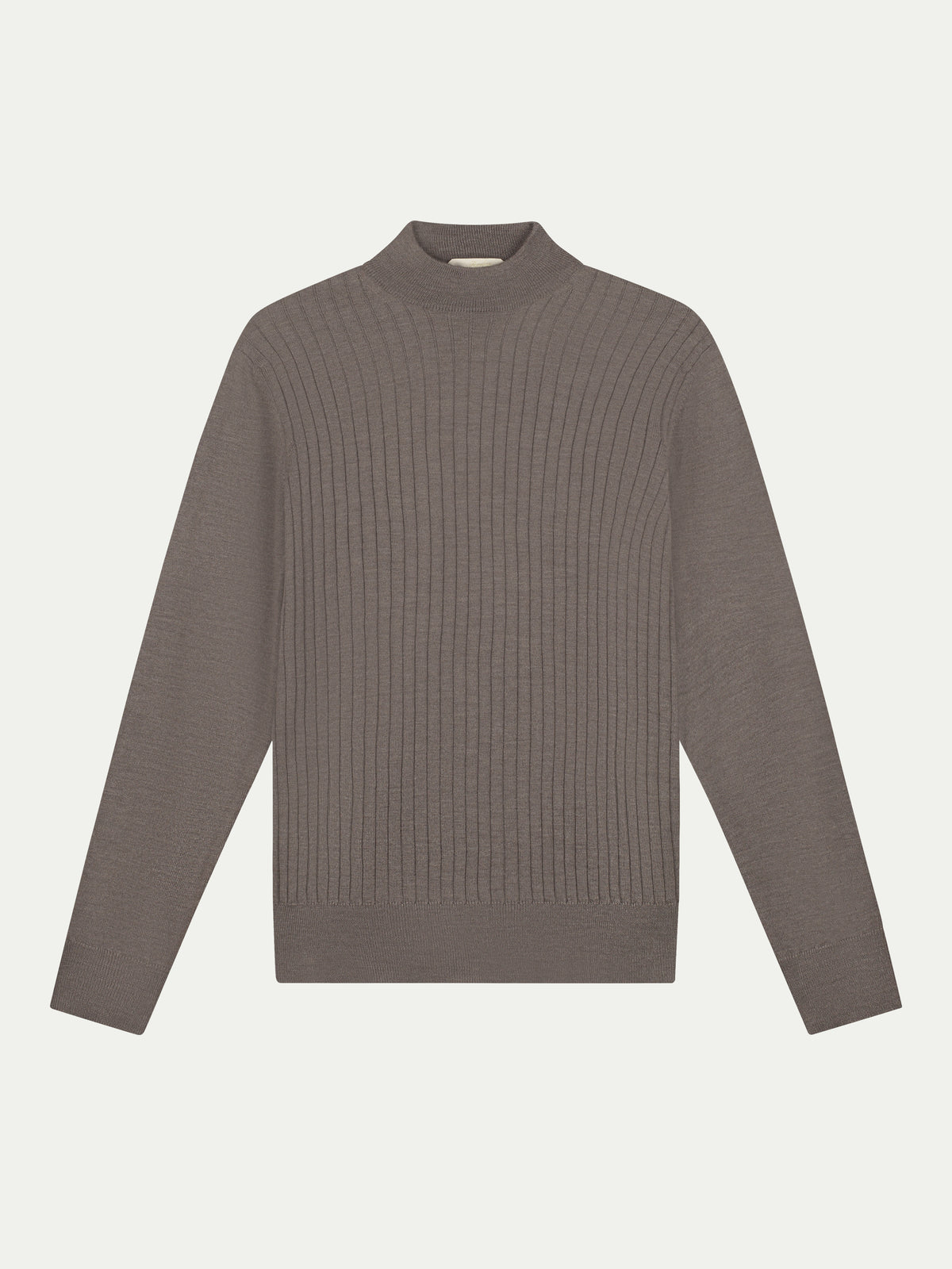 Extrafine Merino Ribbed Mockneck Ash Grey