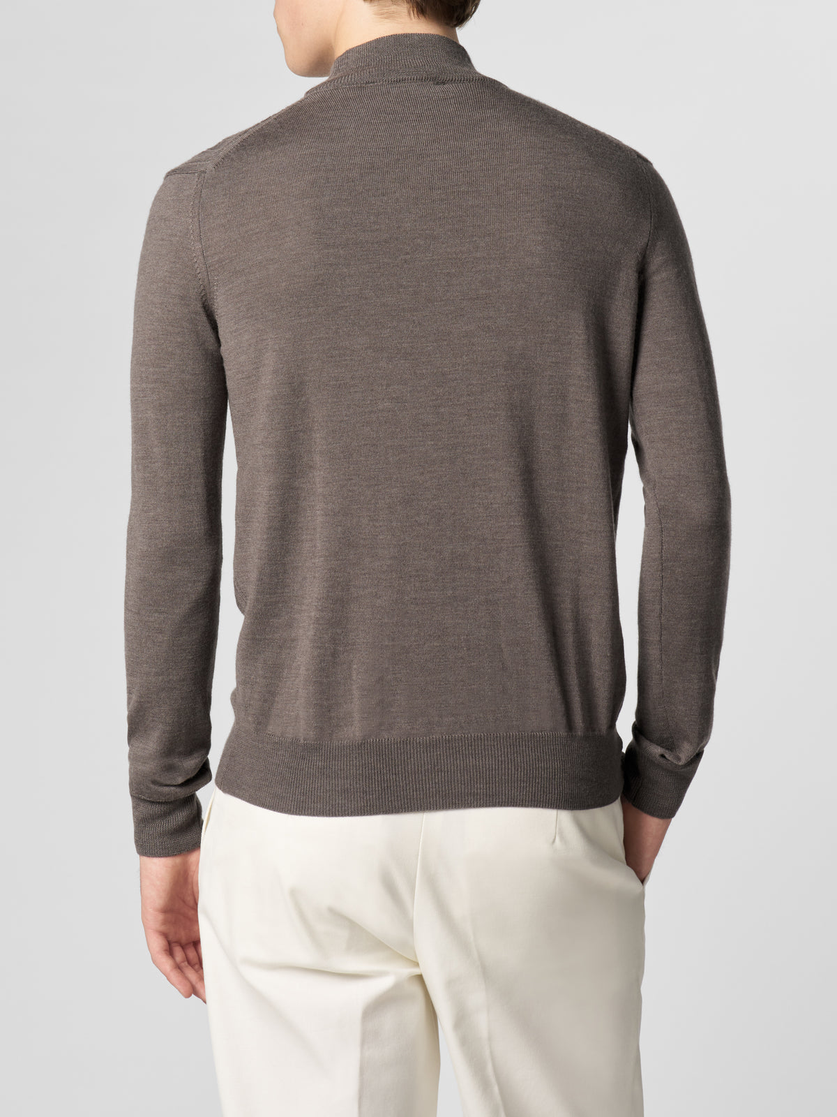Extrafine Merino Ribbed Mockneck Ash Grey