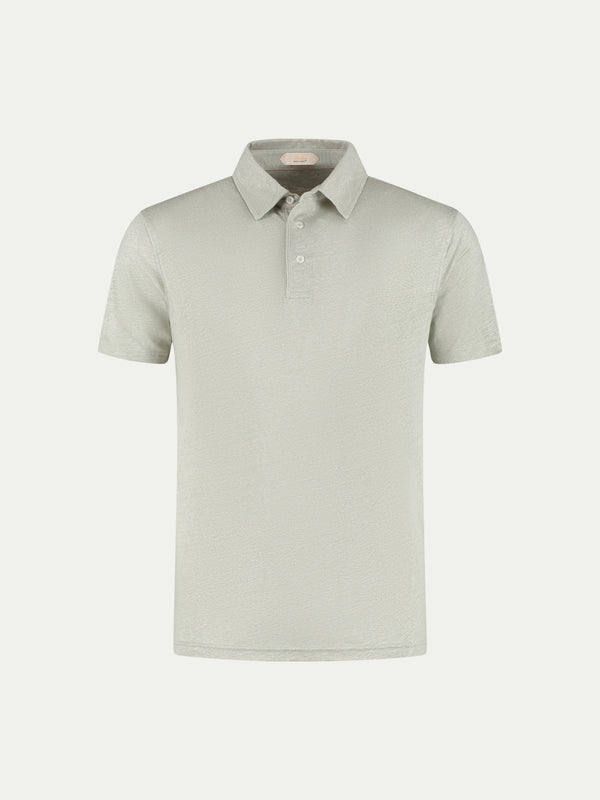 Leisure Green Linen Polo Shirt