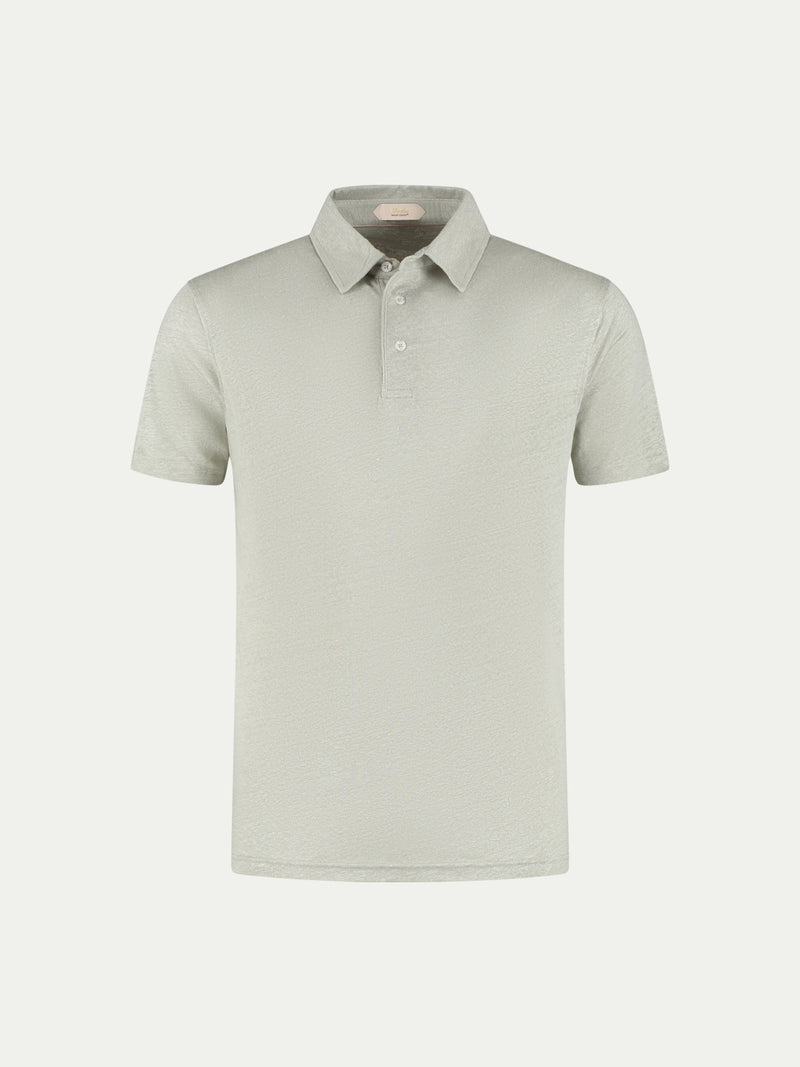 Leisure Green Linen Polo Shirt