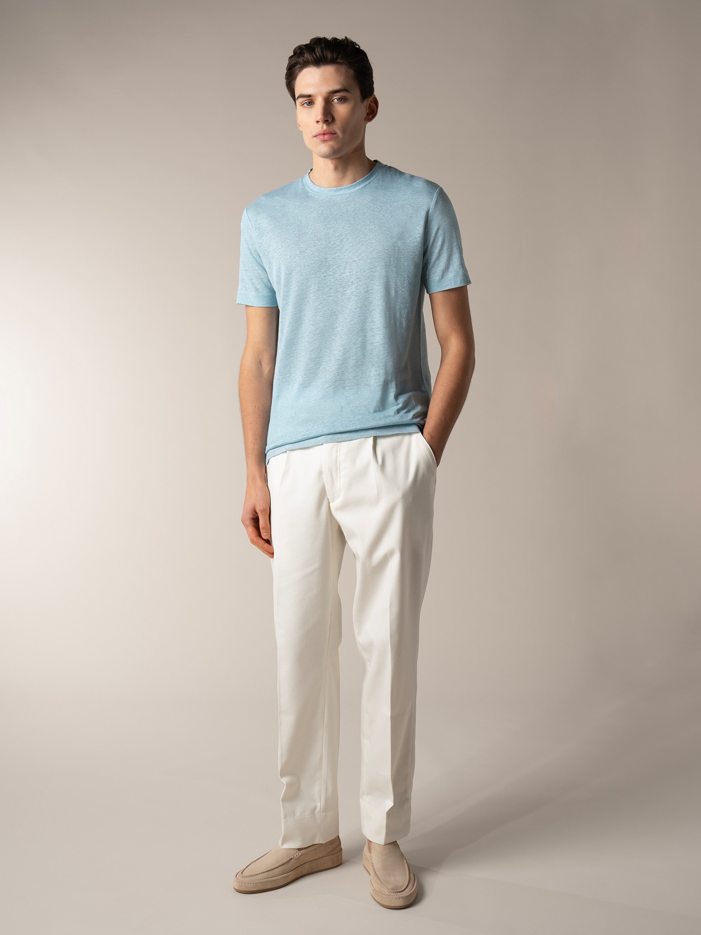 Blue Turquoise Linen City T-shirt