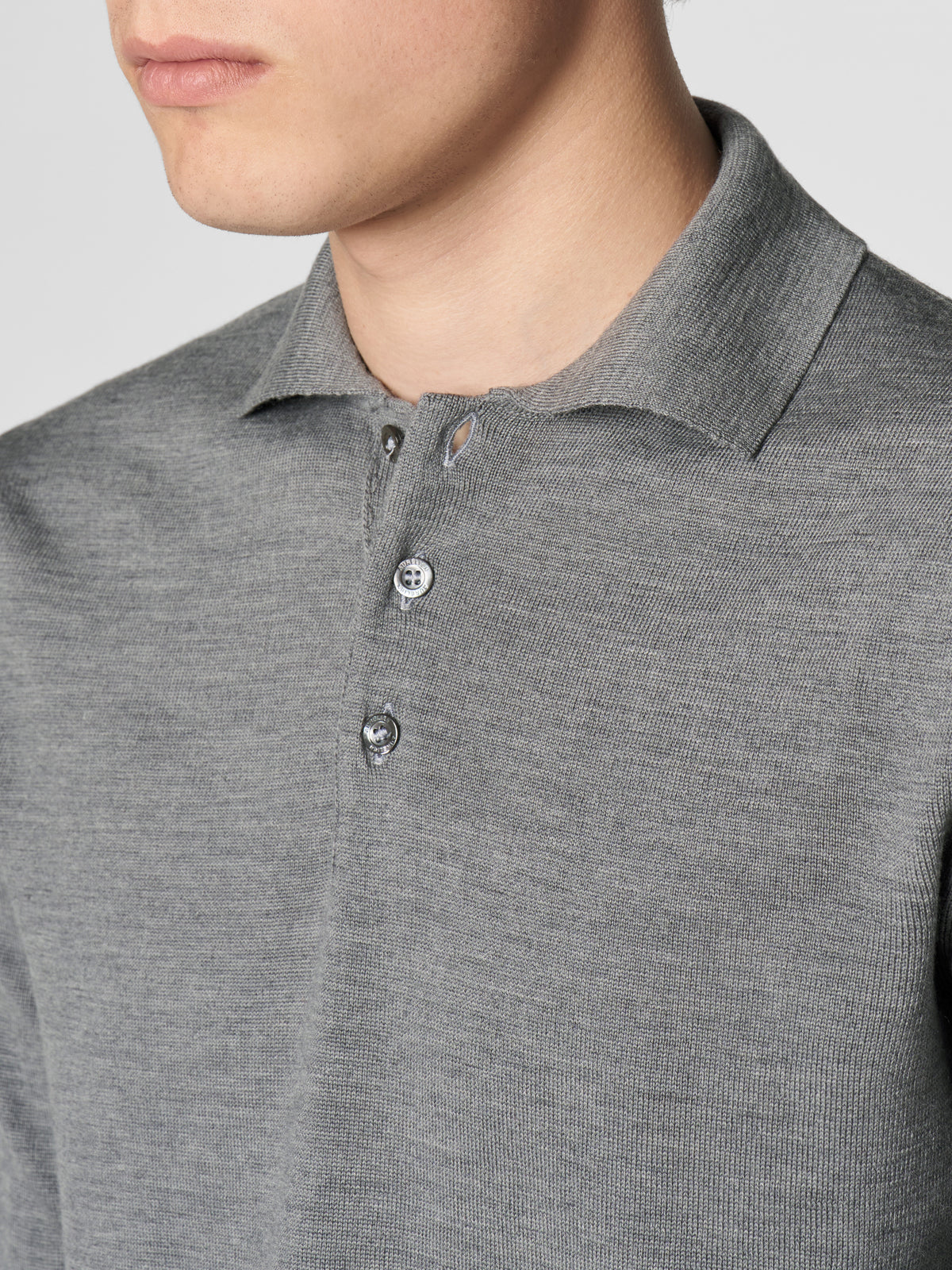 Extrafine Merino Polo Dark Grey