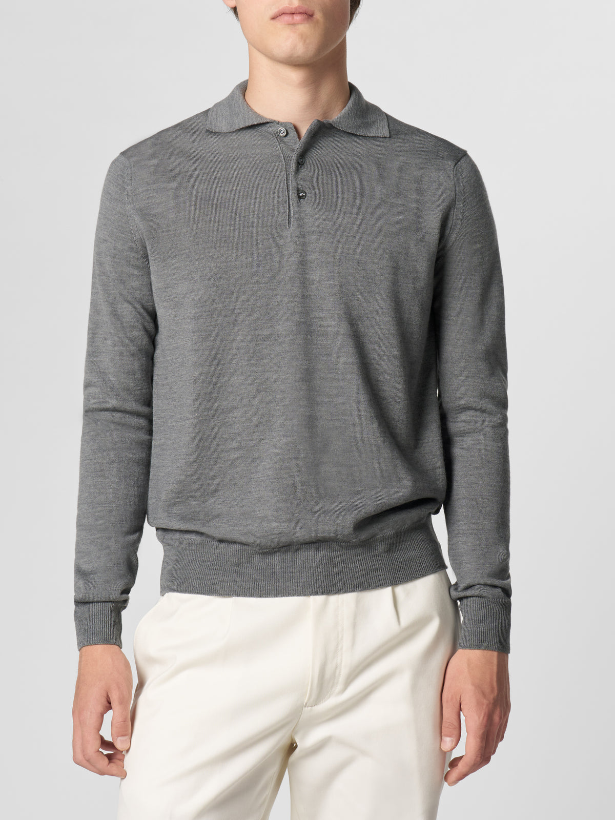 Extrafine Merino Polo Dark Grey