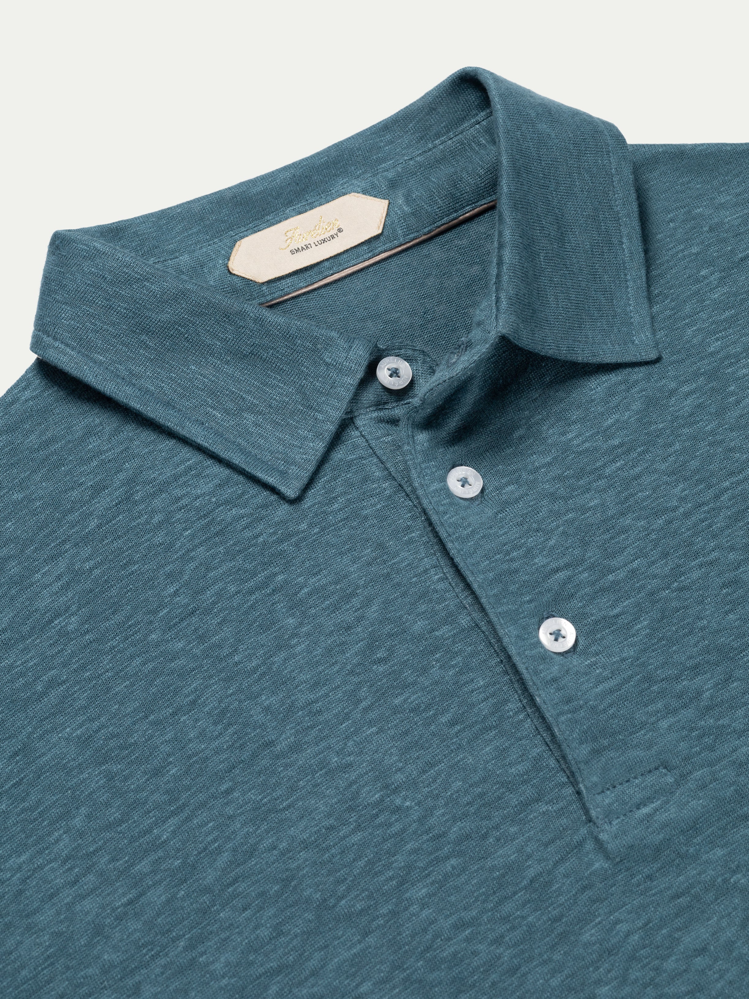 Sea Green Linen Polo Shirt