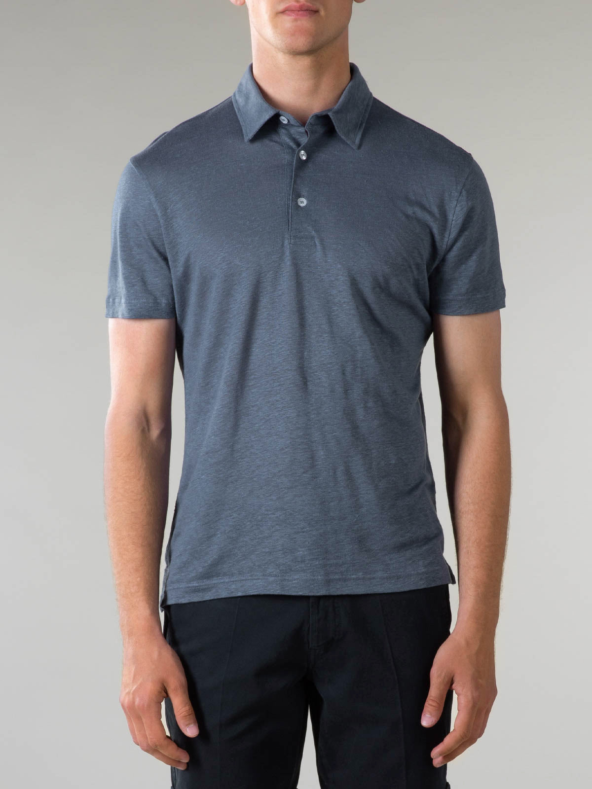 Aurélien | Steel Blue Linen Polo Shirt