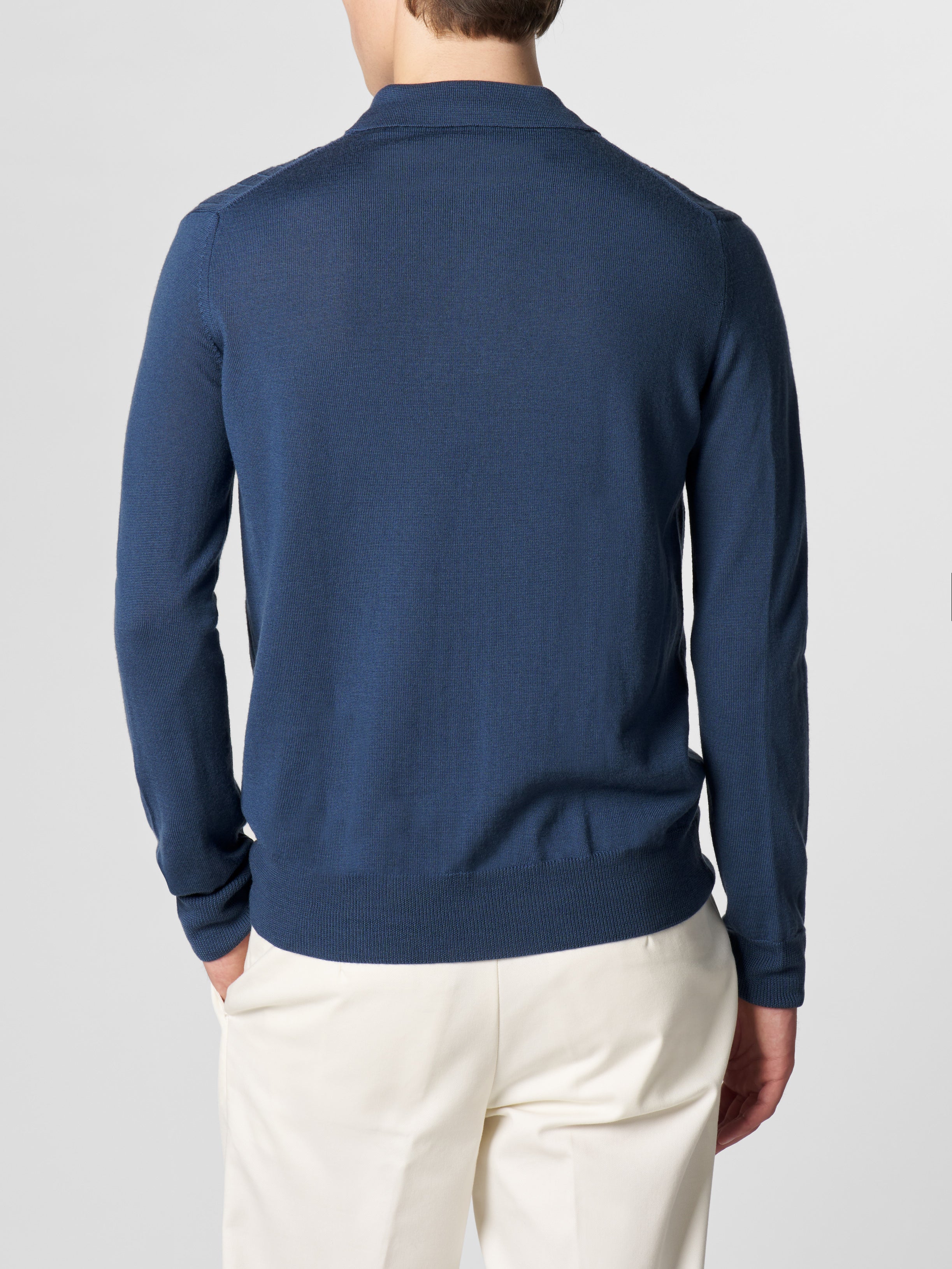Ribbed Zipper Polo Sargasso Blue