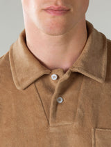 Caramel Terry Towelling Polo Shirt