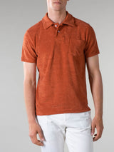 Rust Terry Towelling Polo Shirt