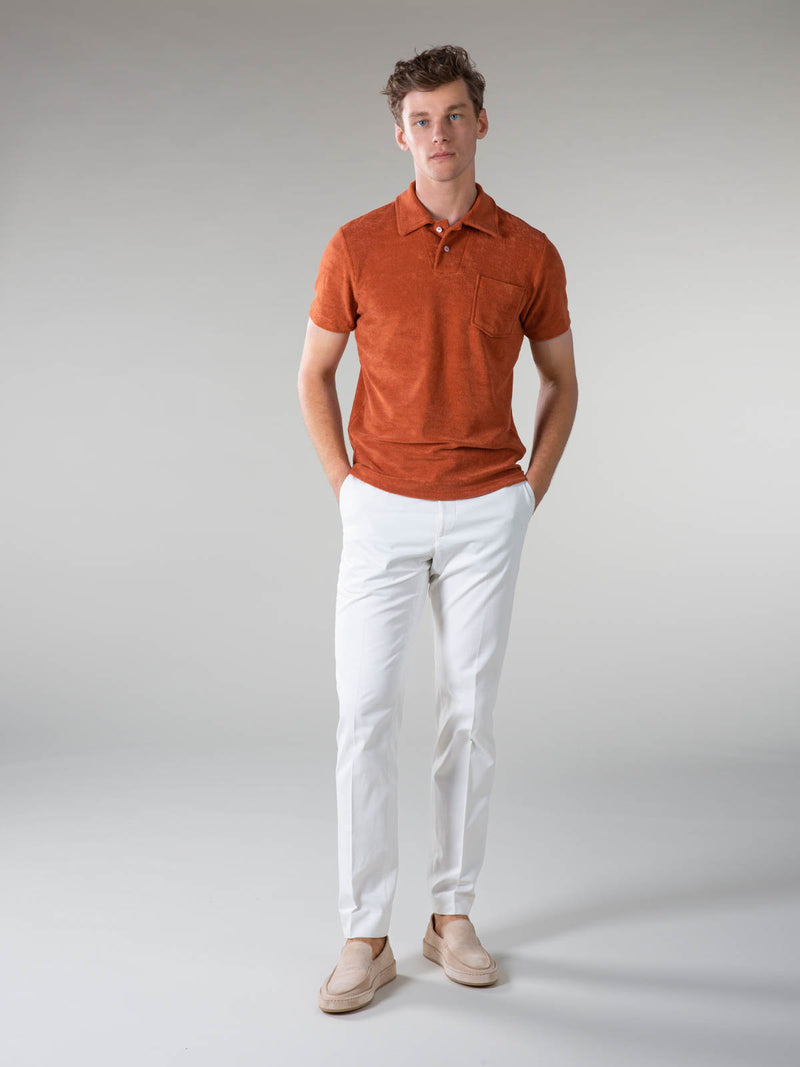 Classic Rust Brown Top - Button-Up Top - Short Sleeve Top - Top