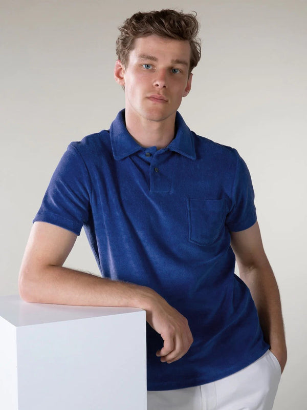 Ultramarine Terry Towelling Polo Shirt