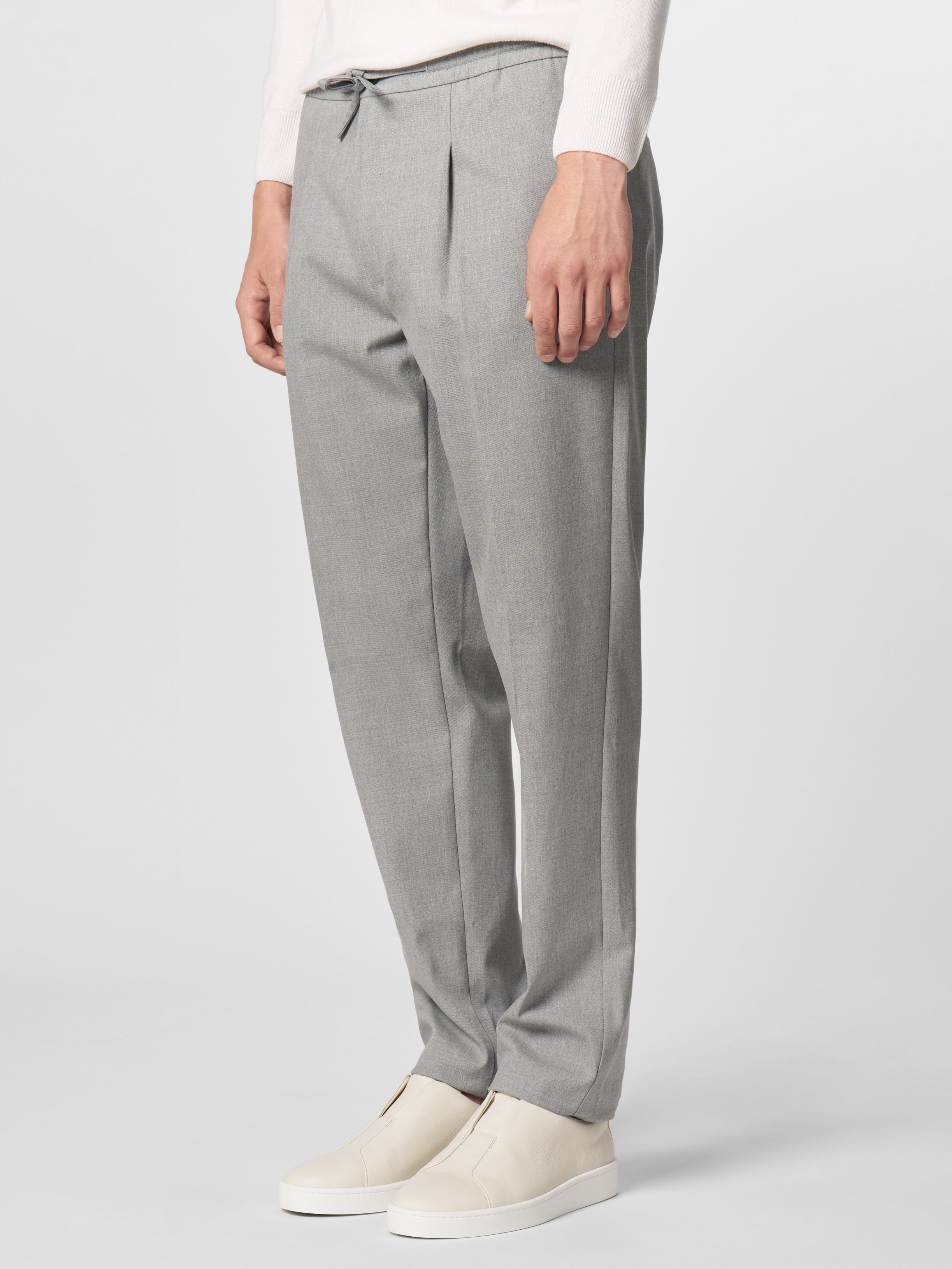 Mid Grey Cotton Wool Regent Trousers
