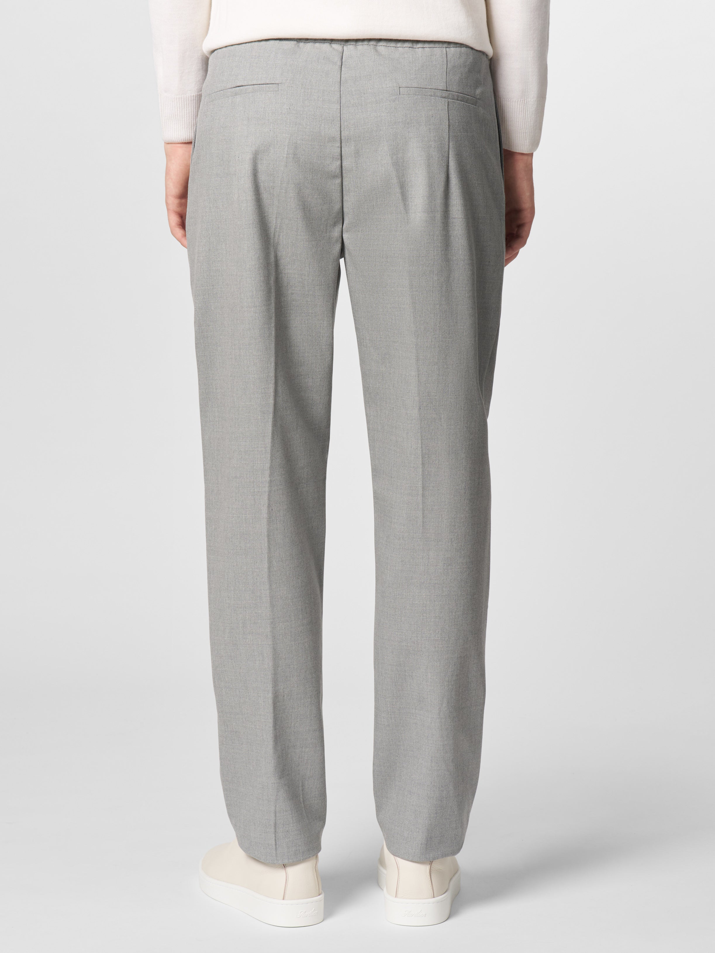 Mid Grey Cotton Wool Regent Trousers