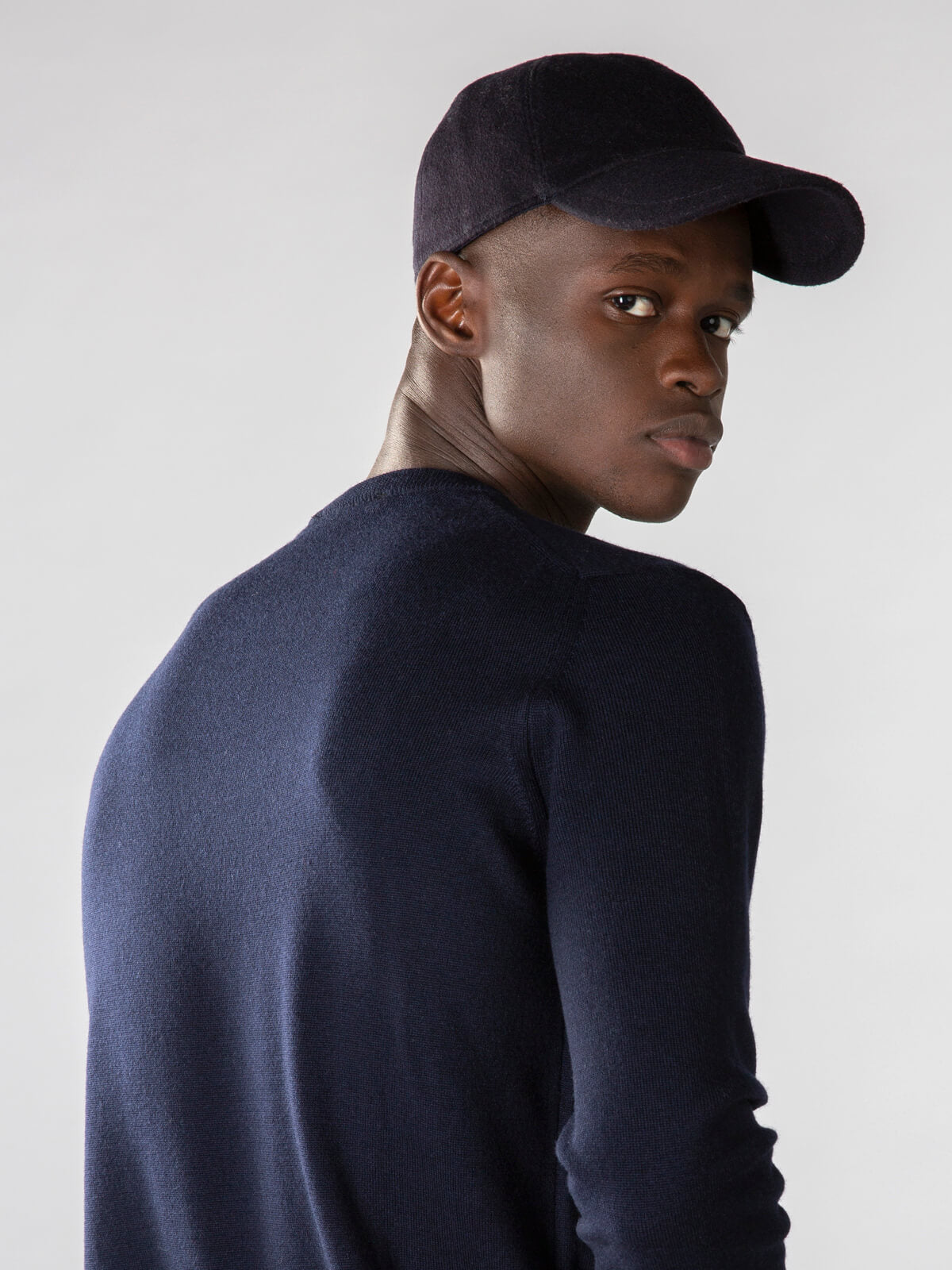 Extrafine Merino Crew Neck Sweater Navy