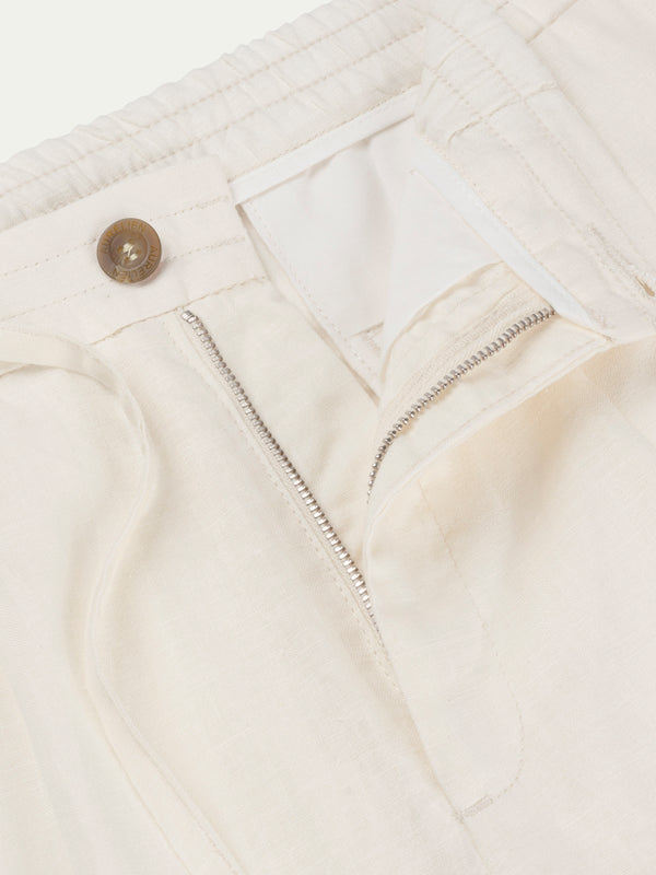 Ivory Linen Seaside Trousers