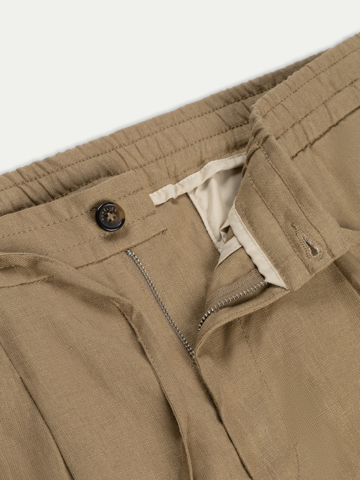 Dark Taupe Linen Seaside Trousers