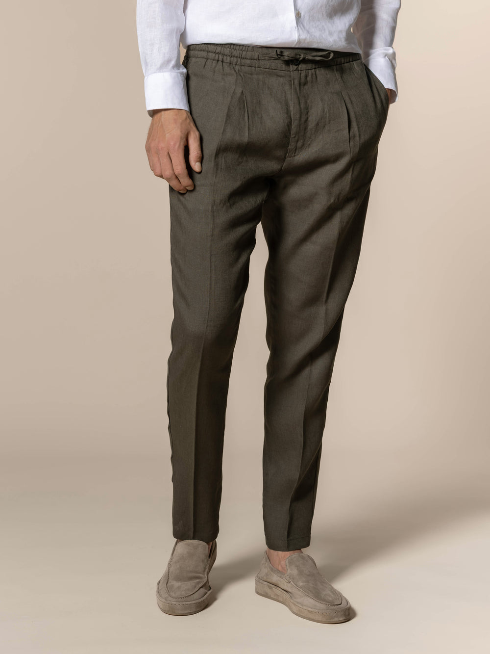Olive Linen Trouser
