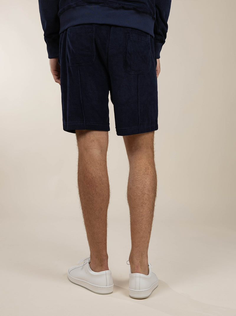 Navy Terry Towelling Leisure Shorts