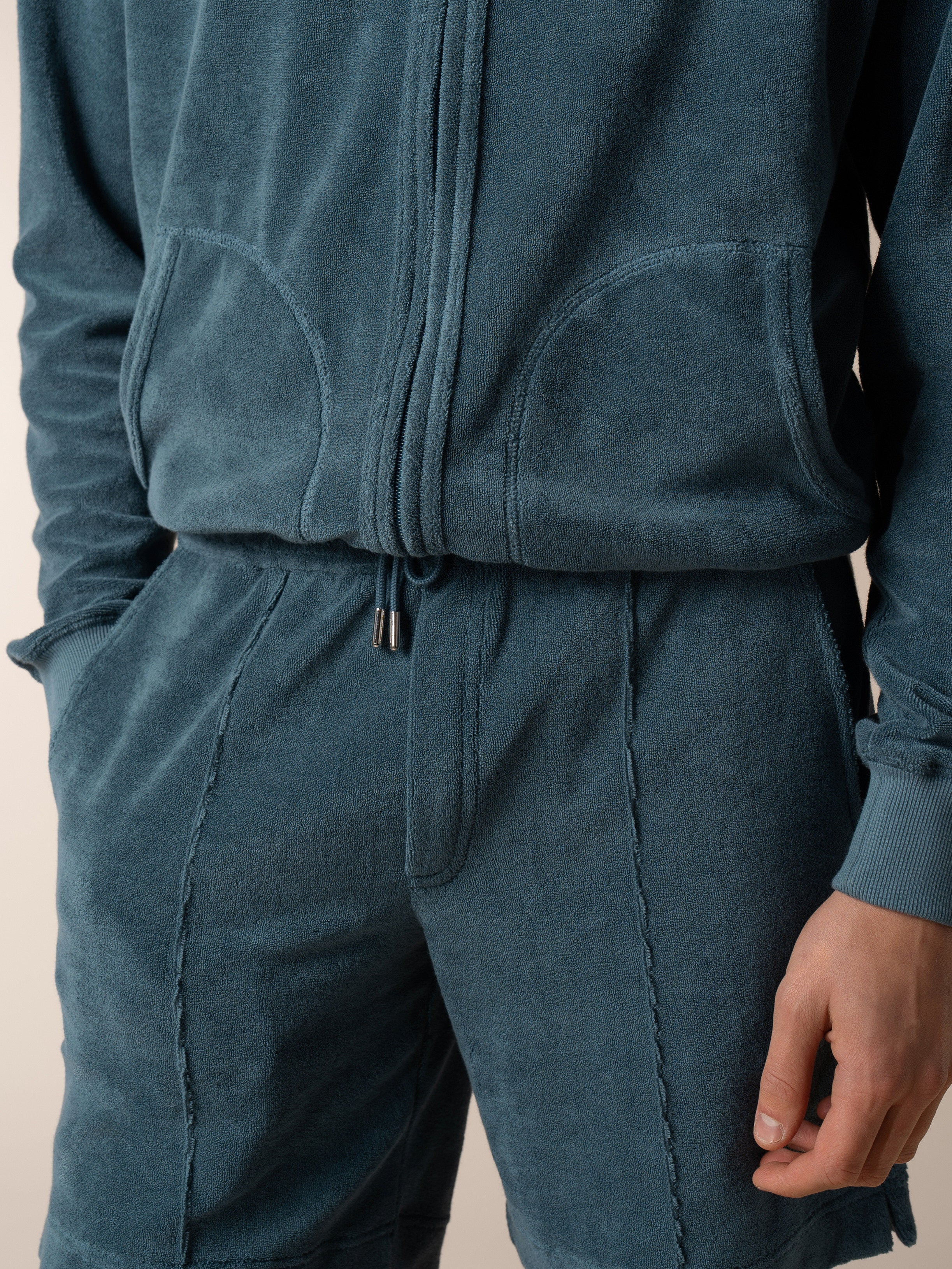 Sea Green Terry Towelling Leisure Shorts