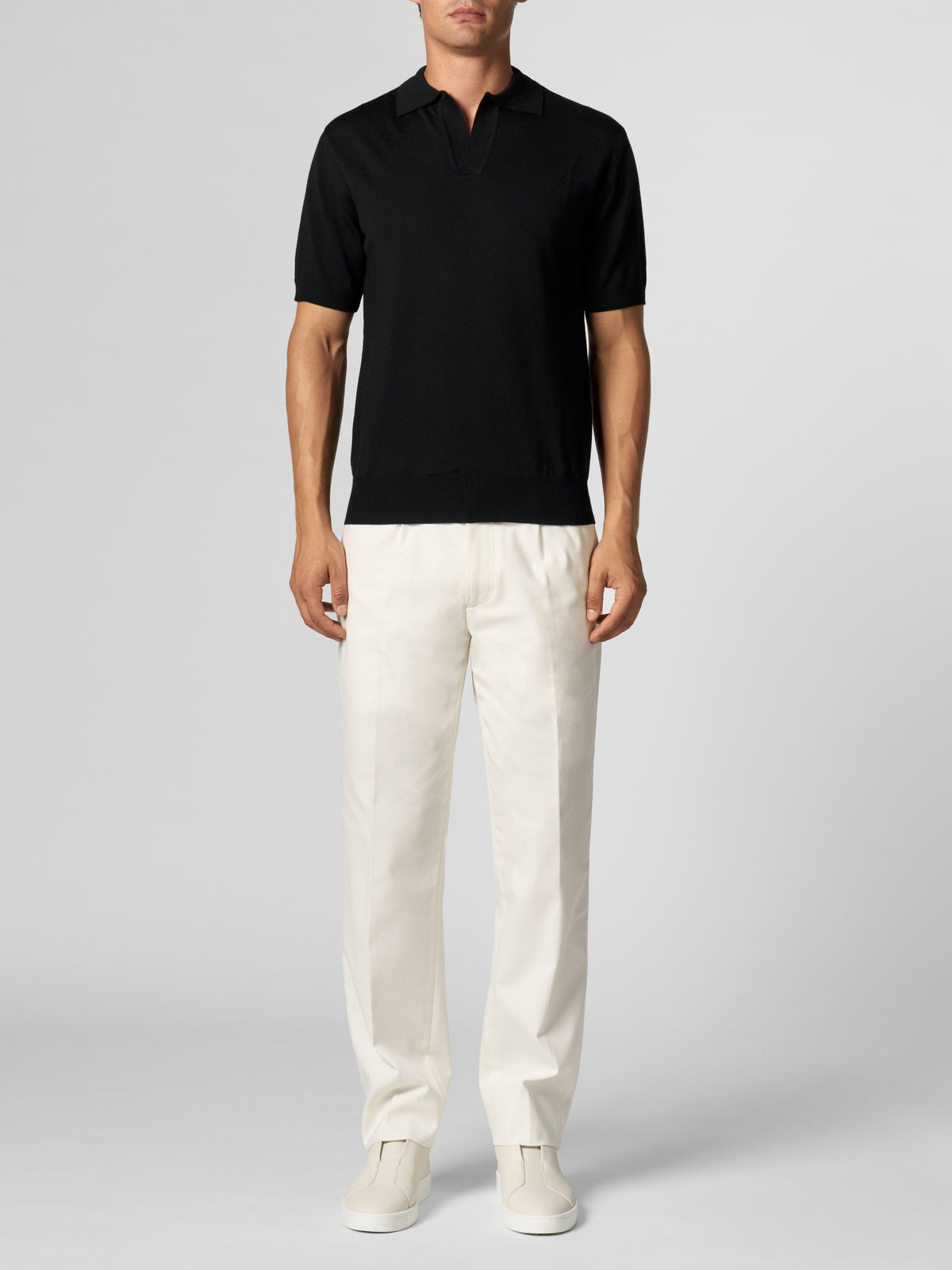 Shortsleeve Buttonless Polo Black
