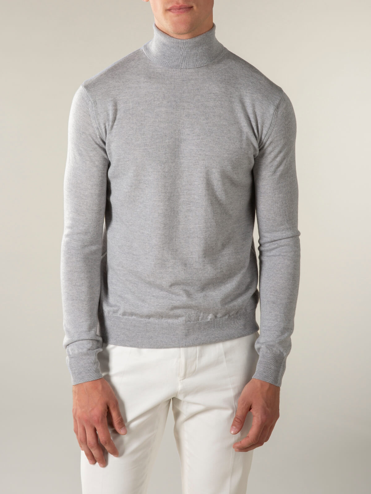 Aurélien | Cashwool Rollneck Sweater Light Grey
