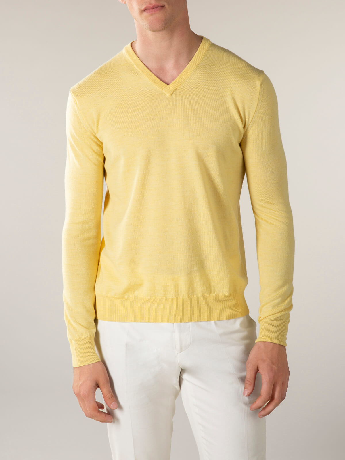 Extrafine Merino V-Neck Yellow