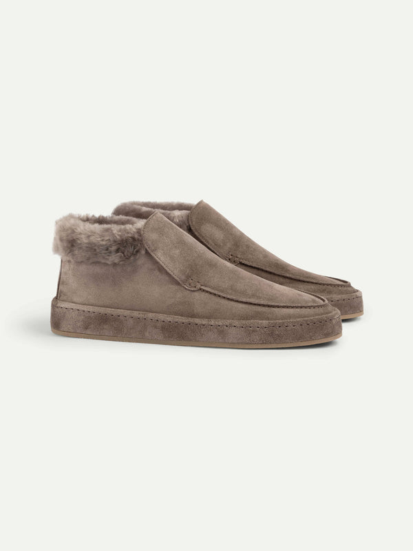 Ash Grey Voyager City Loafer Fur Trim