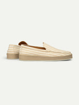 Yellow Striped Linen Voyager Loafer