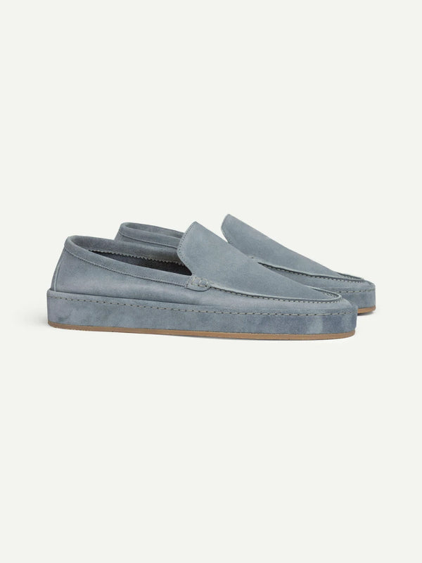 GABOR Men\'s Light Dusty blue/Gray suede slip-On loafers size 7.5 Aurélien | Light Blue Suede Voyager Loafer main image 3
