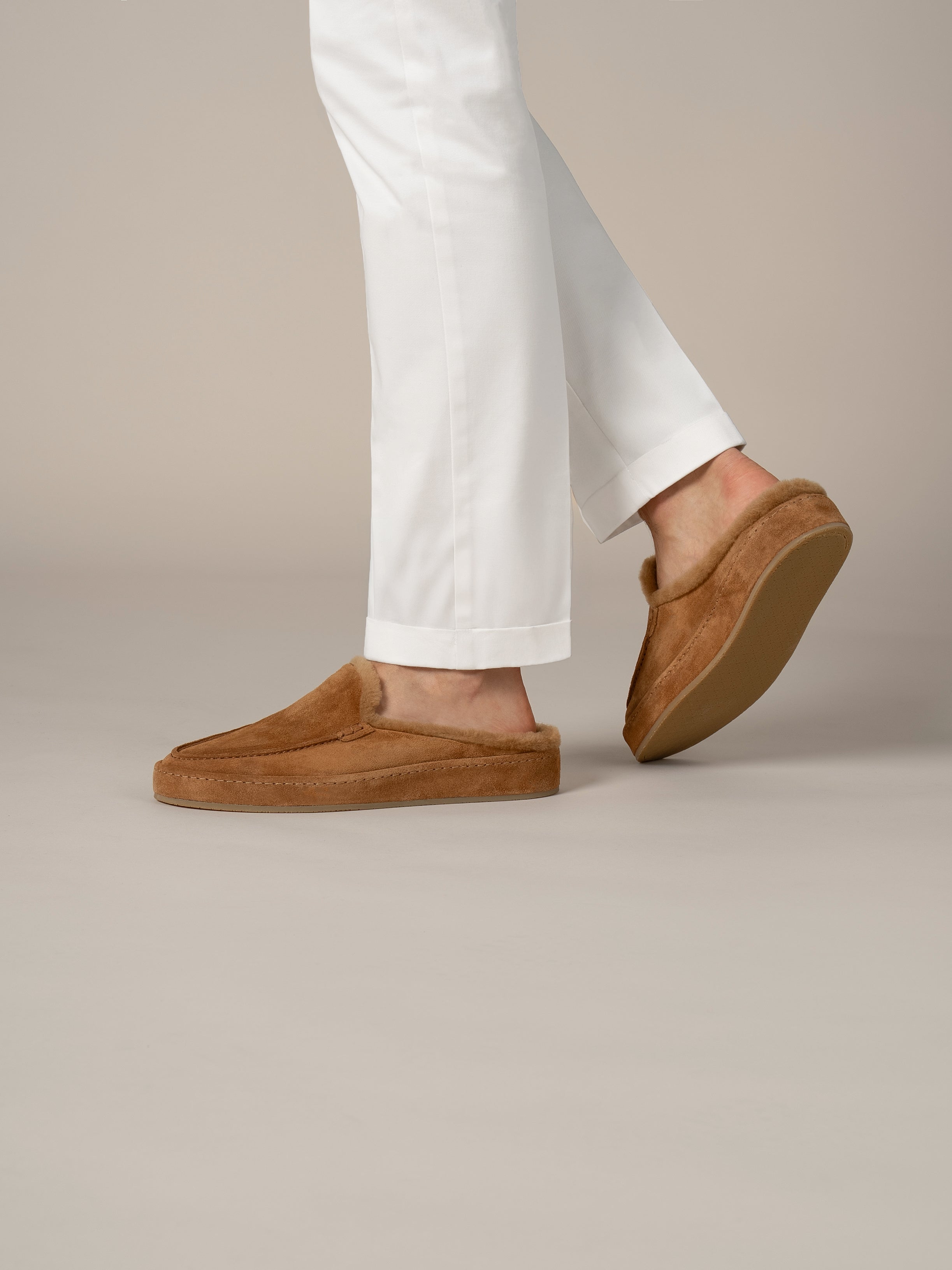 Aurélien | Caramel Suede Voyager Slipper Fur