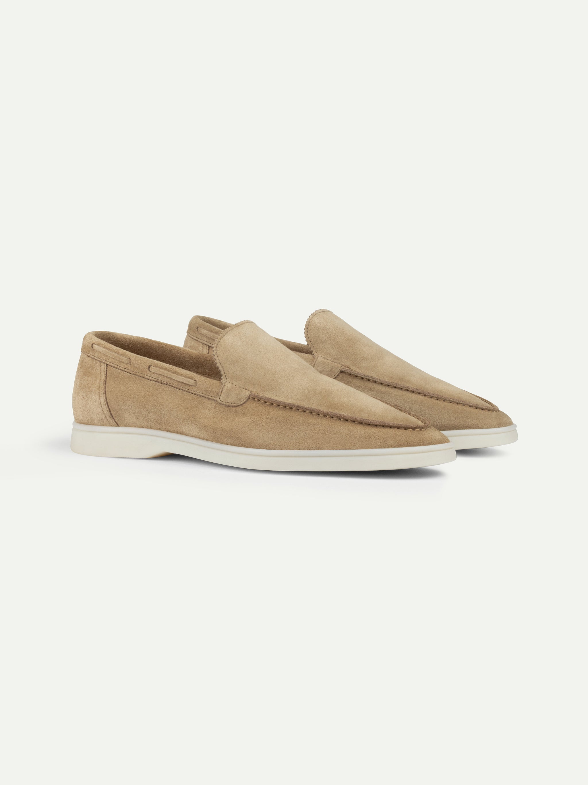 Raine Studded Loafer - Taupe Suede