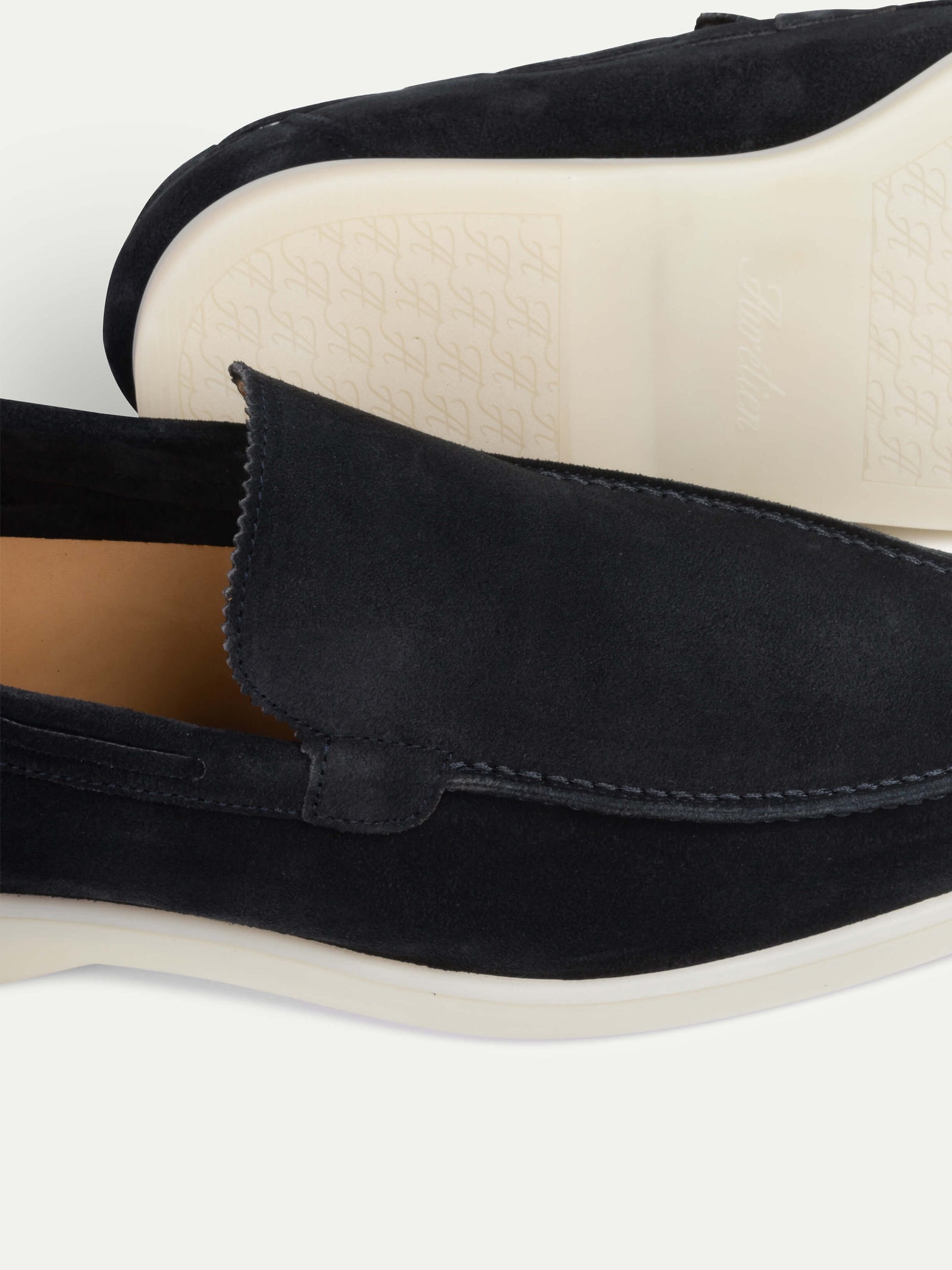 Navy Suede Boat Loafers